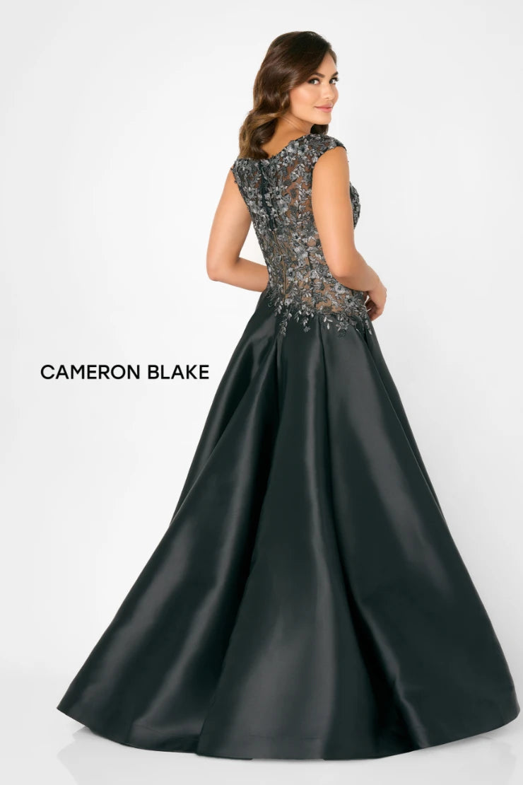 Cameron Blake Floral Appliqué Dress