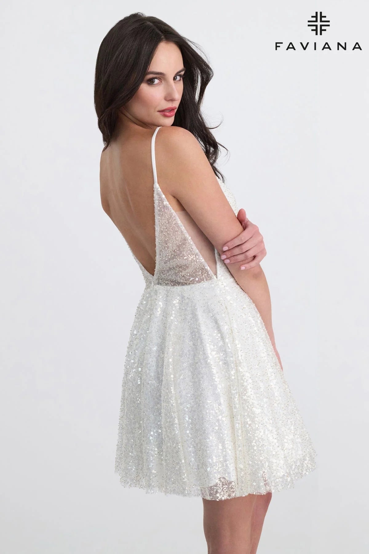 Faviana Sequin Flowy Dress