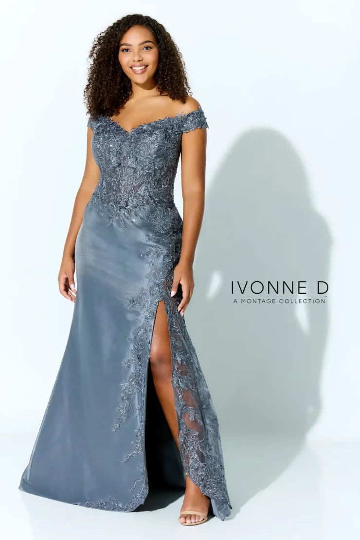 Ivonne D Off-The-Shoulder Lace Dress