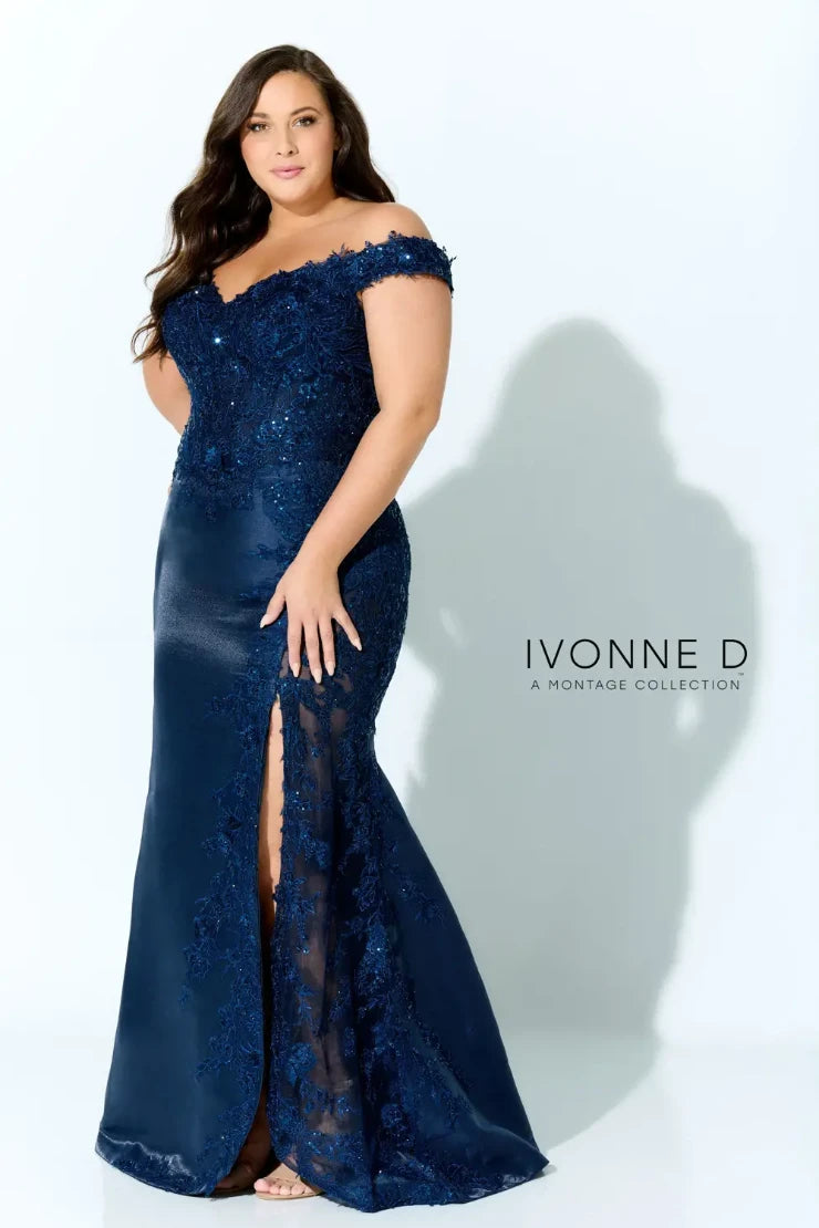 Ivonne D Off-The-Shoulder Lace Dress