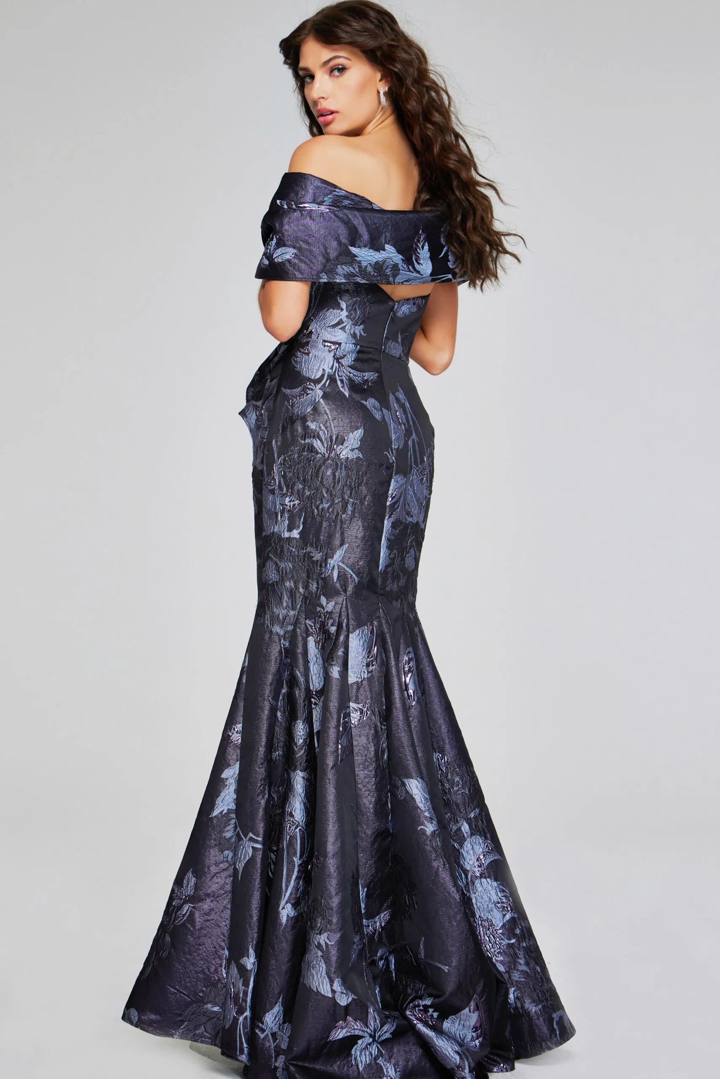 Jovani Floral Metallic Dress