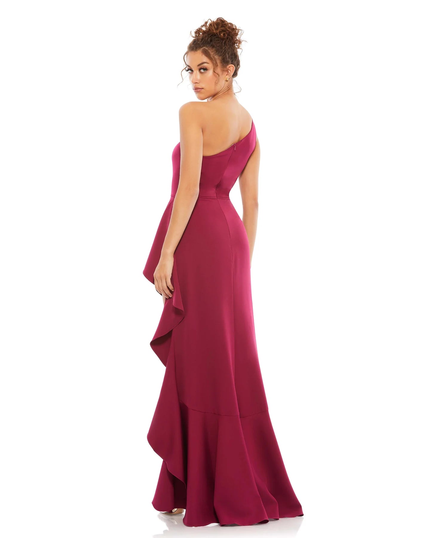 Mac Duggal One Shoulder Ruffle Dress