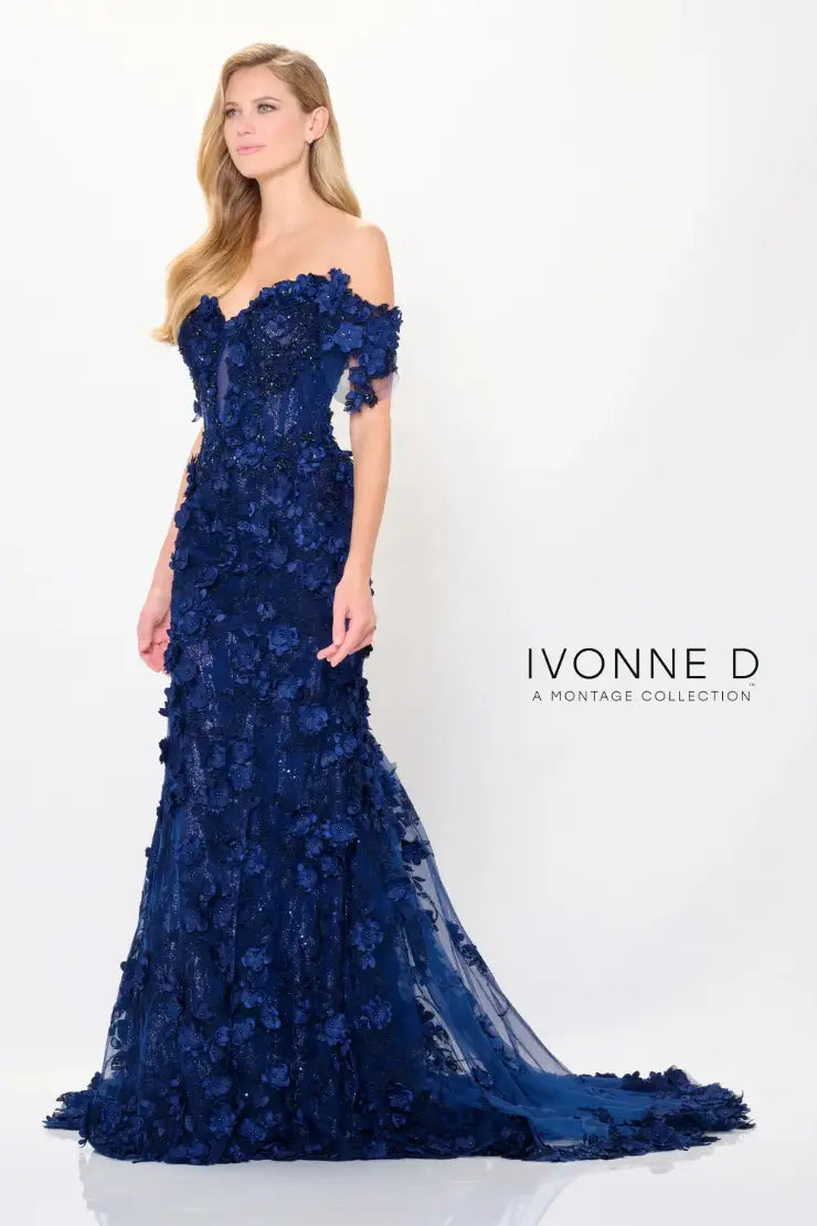 Ivonne D 3D Floral Dress