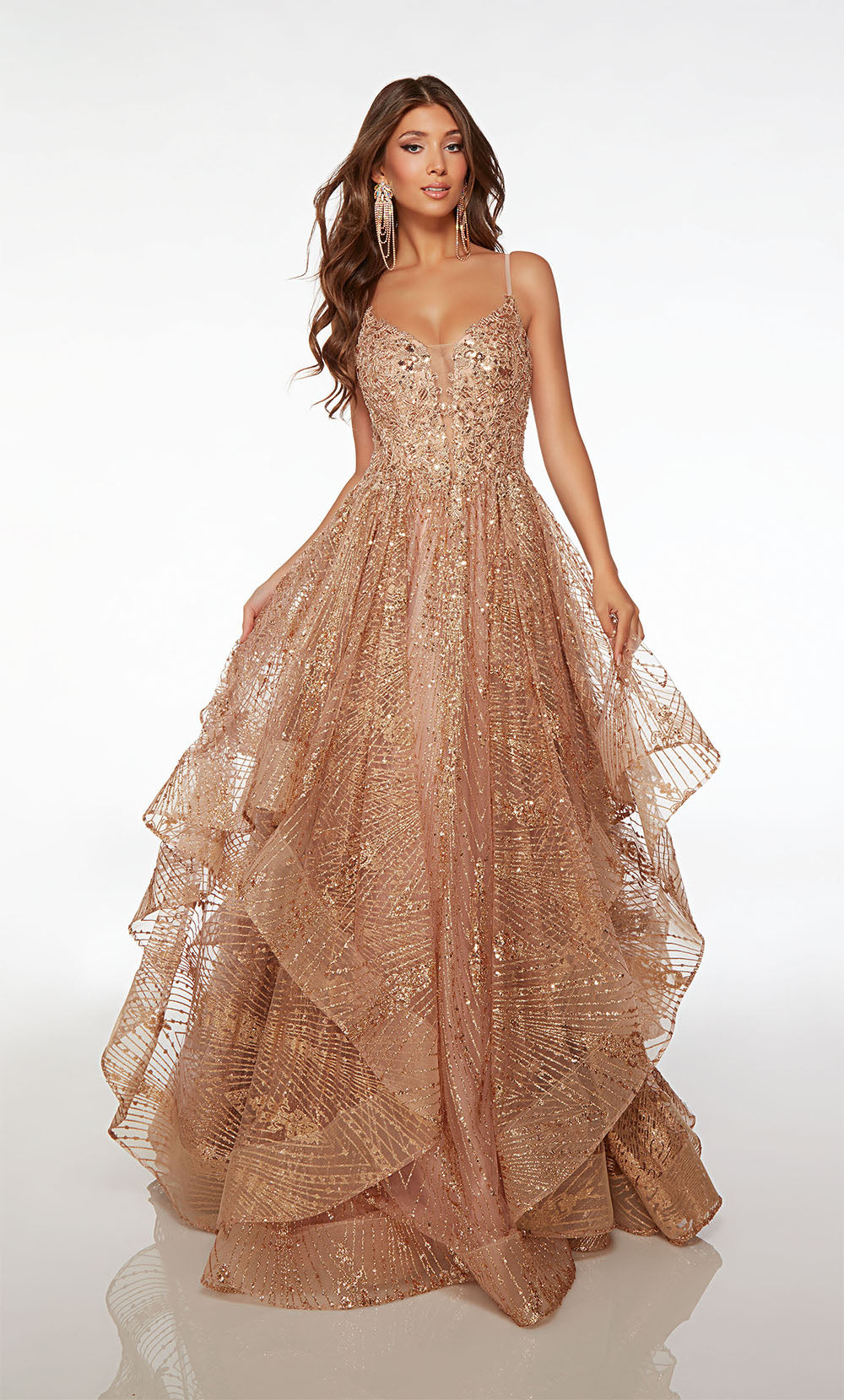 Alyce Paris Beaded Lace Dress