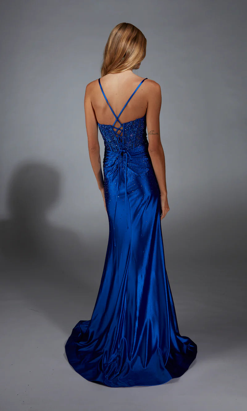 Alyce Paris Beaded Lace Corset Dress