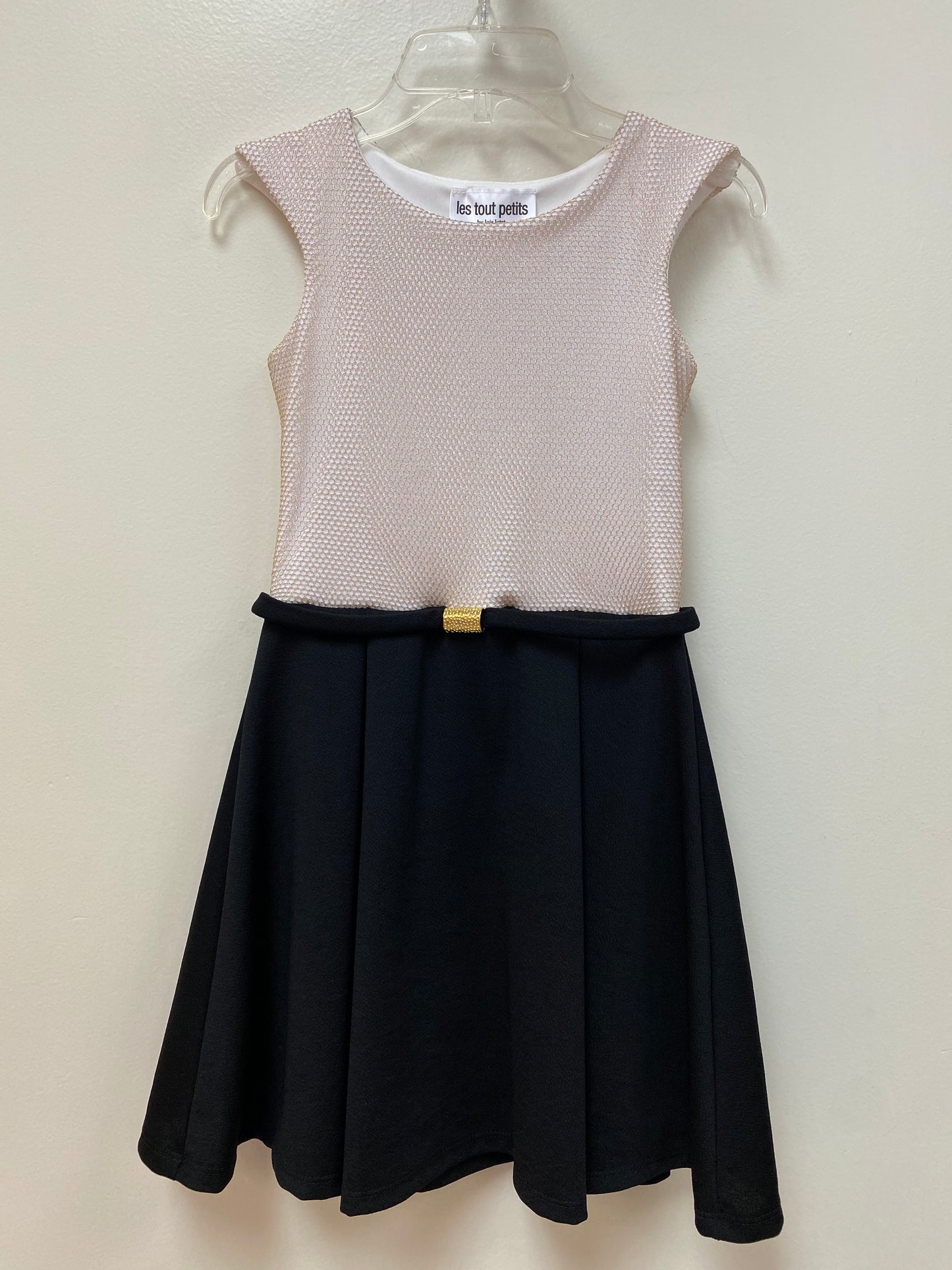 Gold Fishnet Cap Sleeve Les Tout Petits Dress