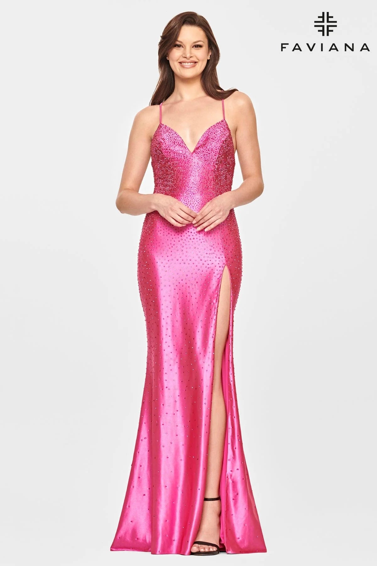 Faviana Rhinestone Beaded Dress