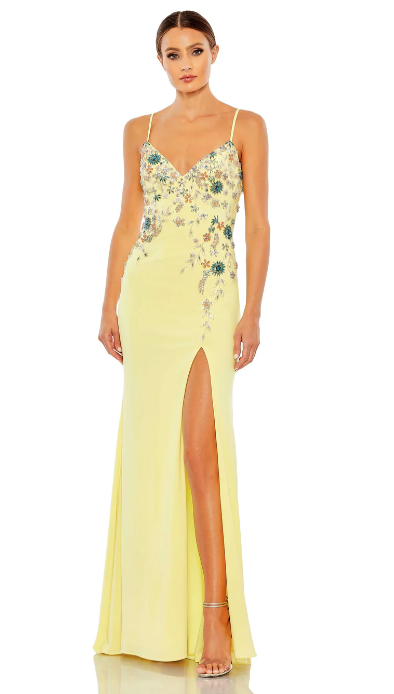 Mac Duggal Beaded Floral Cami Dress