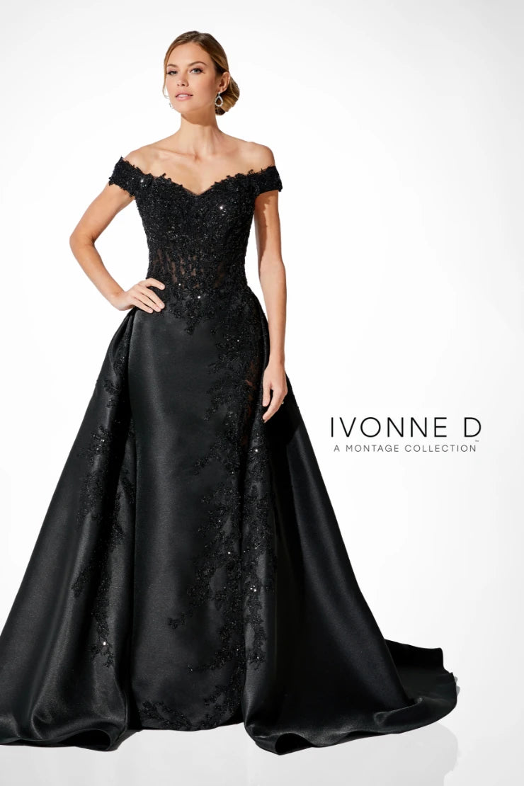 Ivonne D Off-The-Shoulder Lace Dress