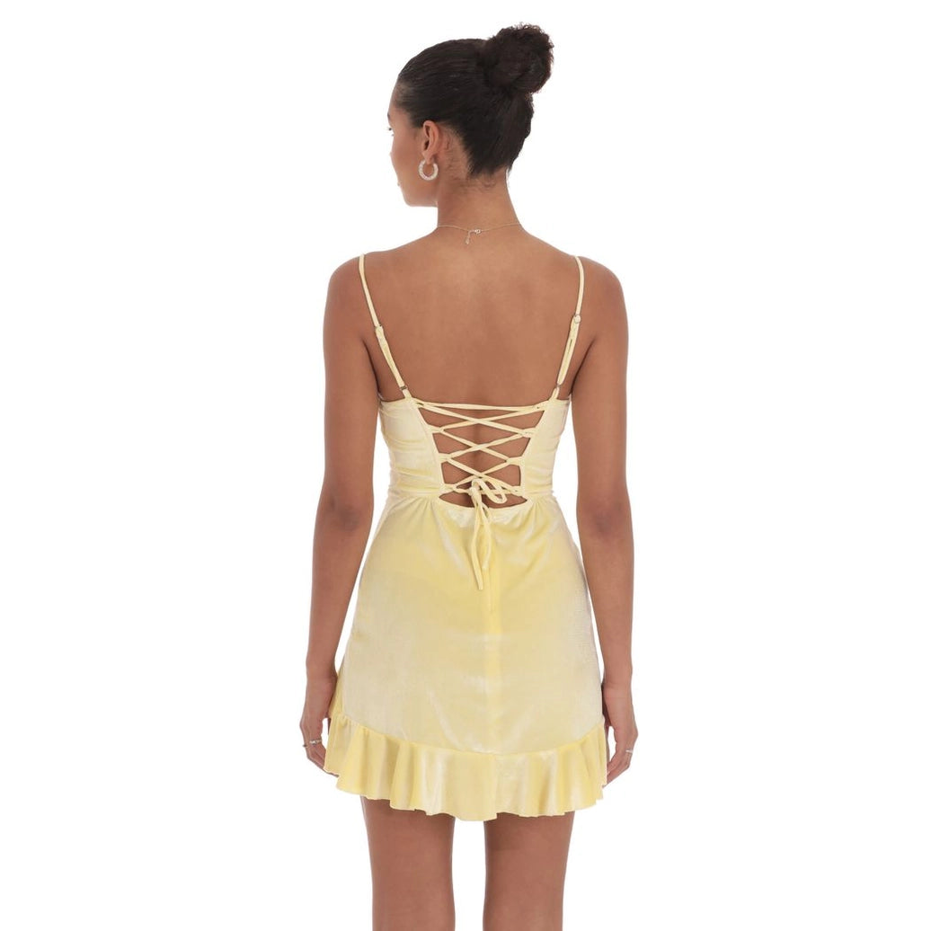 Lucy In The Sky Velvet Ruffle Dress