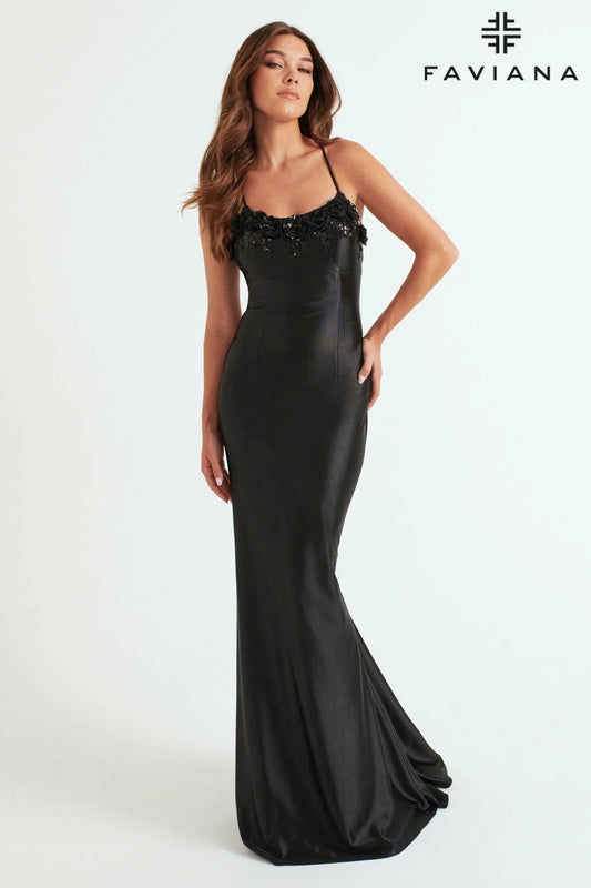 Faviana Rosette Dress