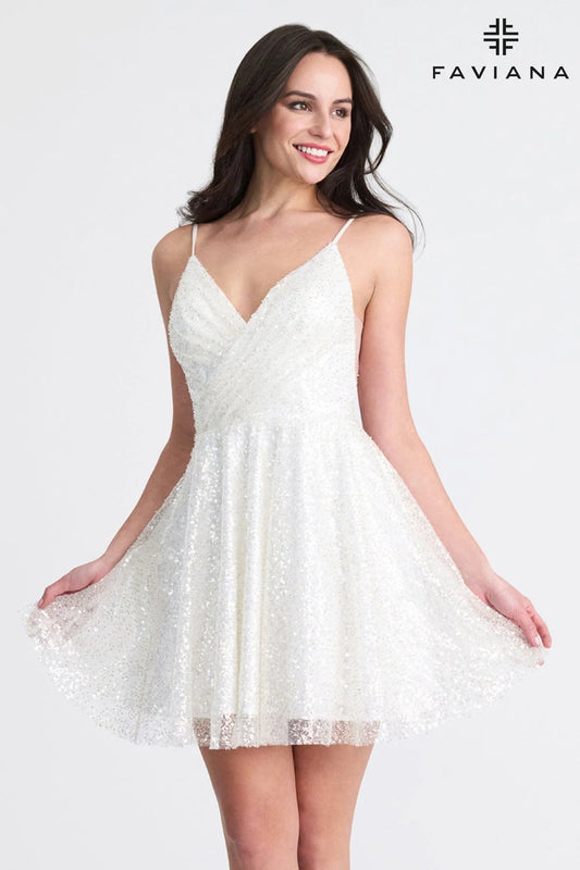 Faviana Sequin Flowy Dress