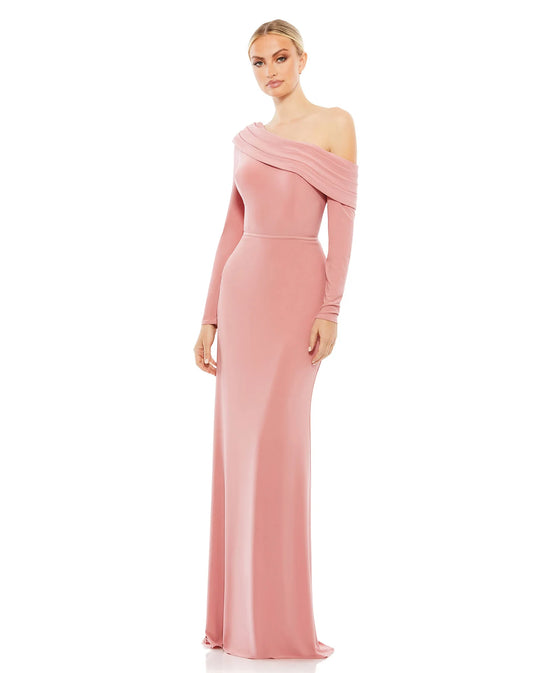 Mac Duggal Drop Shoulder Long Sleeve Dress