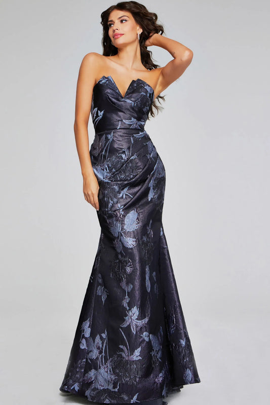 Jovani Floral Metallic Dress