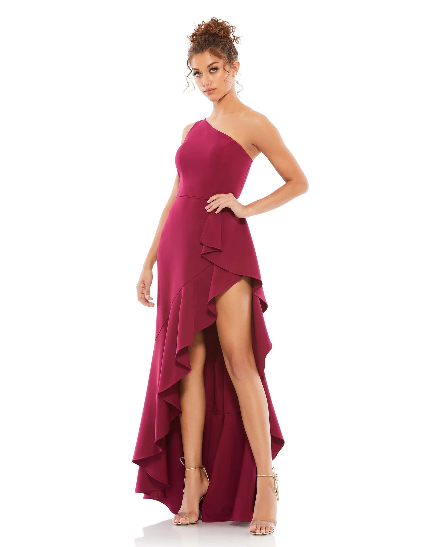 Mac Duggal One Shoulder Ruffle Dress