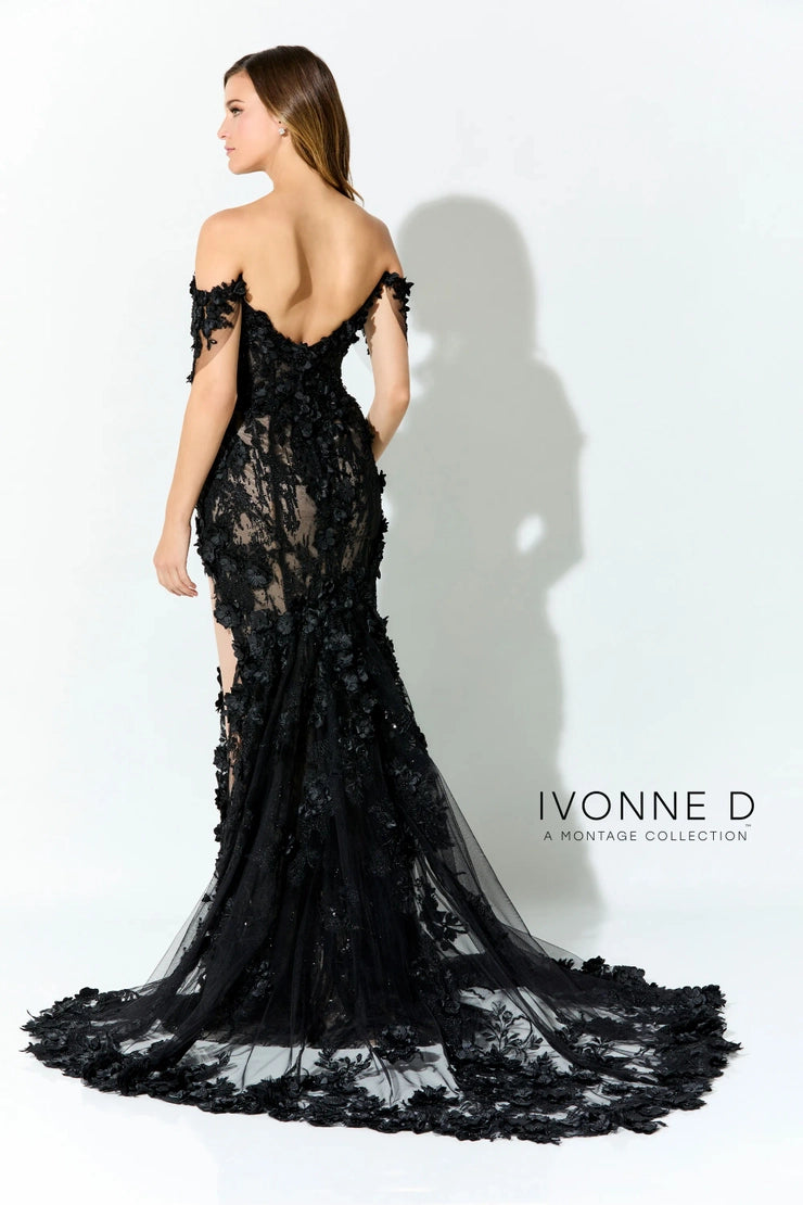 Ivonne D 3D Floral Dress